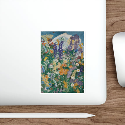 Flowers on the Mountain by August Babberger Die-Cut Stickers (5 Sizes)