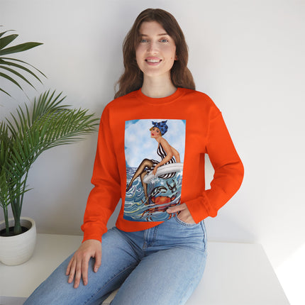 Playful Waves and Fashion Follies Heavy Blend™ Crewneck Sweatshirt