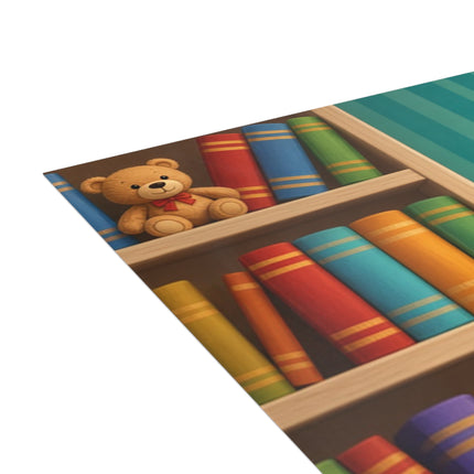 🐶📚 The Little Puppy Bookworm Greeting Card – Whimsical Reading Adventure