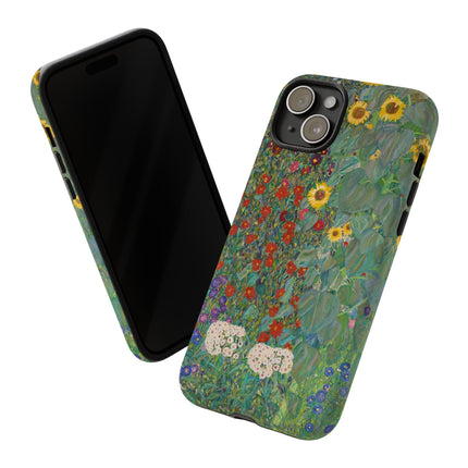Farm Garden with Sunflowers by Gustav Klimt Phone Cases