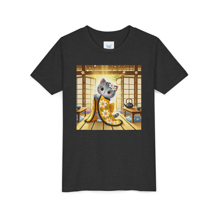 Playful Kitten in the Tea Room Youth Short Sleeve Tee