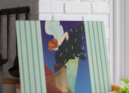 The Christmas Angel Glass Cutting Board