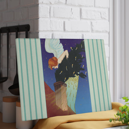 The Christmas Angel Glass Cutting Board
