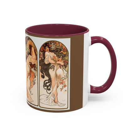 The Seasons by Alphonse Maria Mucha Colorful Mugs (11oz, 15oz)