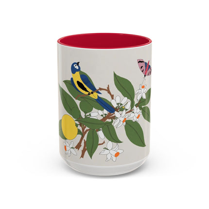 Blue Tit & Butterfly Colorful Mugs – Spring Harmony & Delicate Beauty