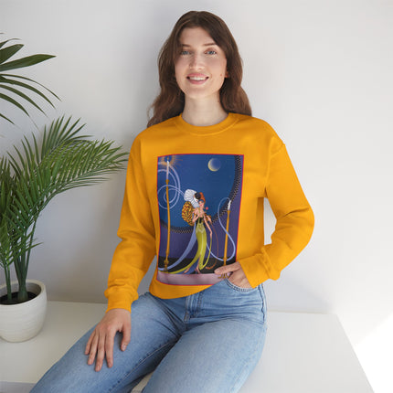 Smoke and Secrets: A Glamorous Encounter in Prohibition Era Heavy Blend™ Crewneck Sweatshirt