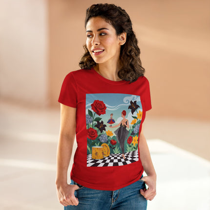 🌹🖤 The Rose Garden Dollmaker Cotton Tee – Art Deco Fashion Fantasy