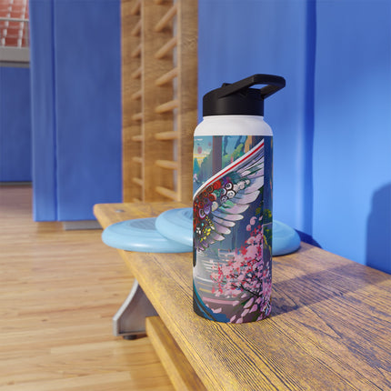Cyberpunk Samurai Owl Stainless Steel Water Bottle