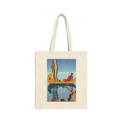 Le long du Missouri (Indian couple on the Missouri River) by George Barbier Cotton Canvas Tote Bag