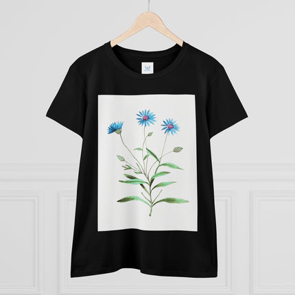 Blue Strawflower by Anselmus Boëtius de Boodt Women's Midweight Cotton Tee