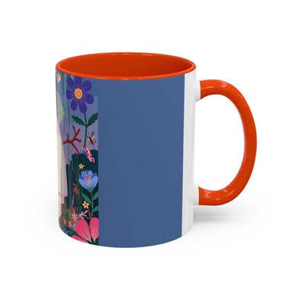The Lady Of The Enchanted Aquarium Colorful Mugs – Art Deco Aquatic Elegance
