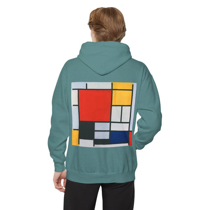 Composition with Red, Yellow, Blue, and Black by Piet Mondrian Unisex Garment-Dyed Hoodie