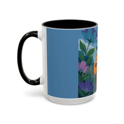 The Lady And The Sea Breeze Colorful Mugs – Art Deco Coastal Serenity