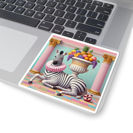 Zebra, Fruit, and Pink Columns Kiss-Cut Stickers (4 Stickers)