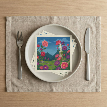 🌸🌹 The Enchanted Rose Garden Napkins – Whimsical Floral Elegance