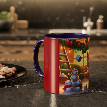 Naughty or Nice Kitten Christmas Colorful Mugs (11oz, 15oz)