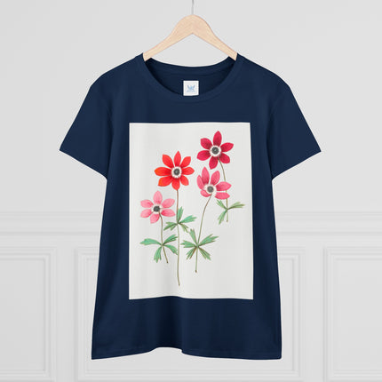 Women's Anemone Print Midweight Cotton Tee