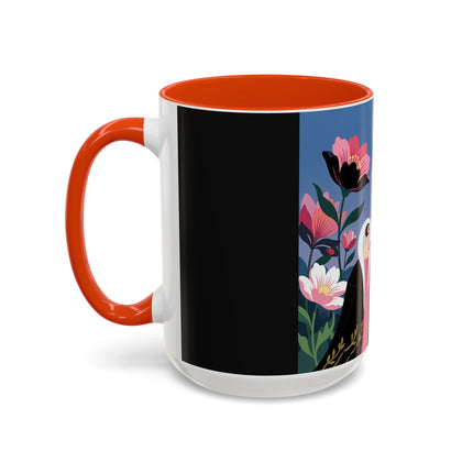 🌹🎄 The Lady Of The Candlelit Rose Tree Colorful Mug – Art Deco Christmas Garden
