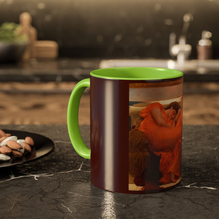Flaming June by Frederic Leighton Colorful Mugs (11oz, 15oz)