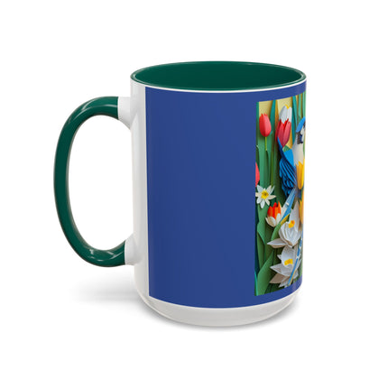 Blue Jays in a Spring Garden Colorful Mugs (11oz, 15oz)
