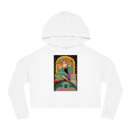 May & Emerald (from the Gem Series) by Sofia Chiostri Women’s Cropped Hooded Sweatshirt