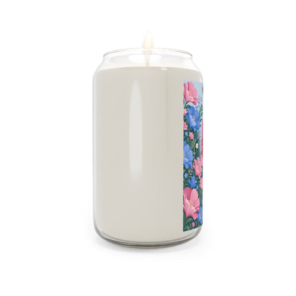 🌸🦋 The Enchanted Blossom Garden Dancer Scented Soy Candle – Art Deco Floral Fantasy