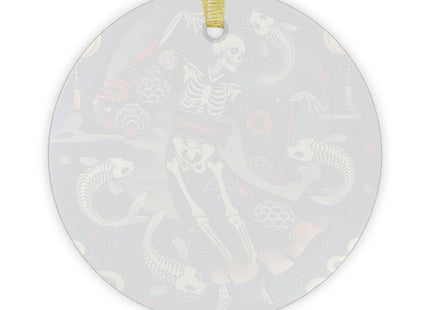 Skeleton Kabuki Performer Glass Ornament