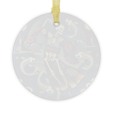 Skeleton Kabuki Performer Glass Ornament