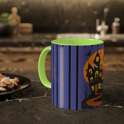 Halloween Night at the Haunted House Colorful Mugs, 11oz