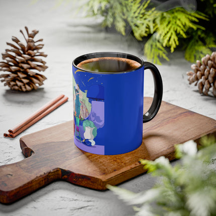 Wishes Beneath the Comet Sky Colorful Mug (11oz, 15oz) – Celestial Magic, Art Deco Elegance & Dreamy Wonder