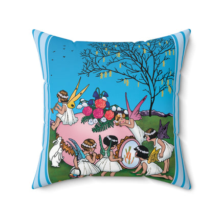 Enchanted Easter Gathering Spun Polyester Square Pillow