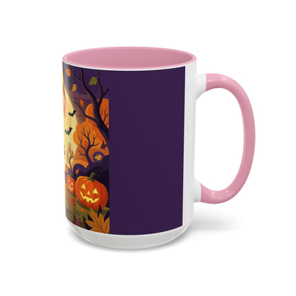 🌕🍂 Autumn Song Beneath The Harvest Moon Colorful Mug – Whimsical Halloween Charm