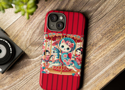 Geisha Kitten's Enchanted Carousel Phone Cases