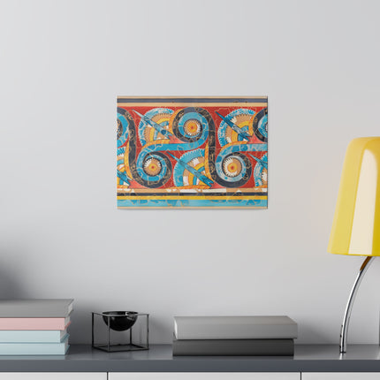 S-Spiral Frieze – Classical Greek Wall Motif on Canvas
