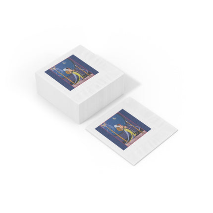 Smoke and Secrets White Coined Napkins