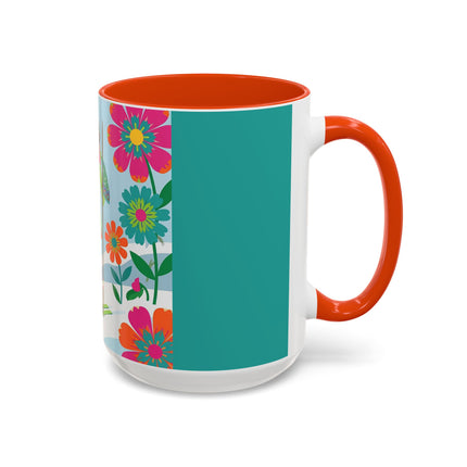 🎿🌸 The Winter Flower Adventurer Colorful Mug – Colorful Ski Fantasy