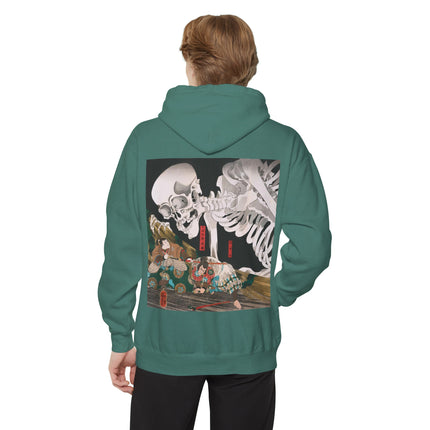 Mitsukuni Defying the Skeleton Spectre by Utagawa Kuniyoshi Unisex Garment-Dyed Hoodie