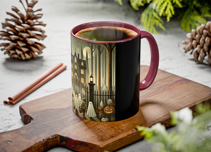 Ghostly Welcome – A Halloween Night Colorful Mugs (11oz, 15oz)