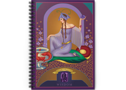 February & Amethyst (from the Gem Series) by Sofia Chiostri Spiral Notebook - Ruled Line