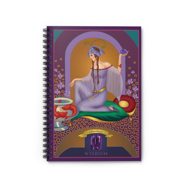 February & Amethyst (from the Gem Series) by Sofia Chiostri Spiral Notebook - Ruled Line
