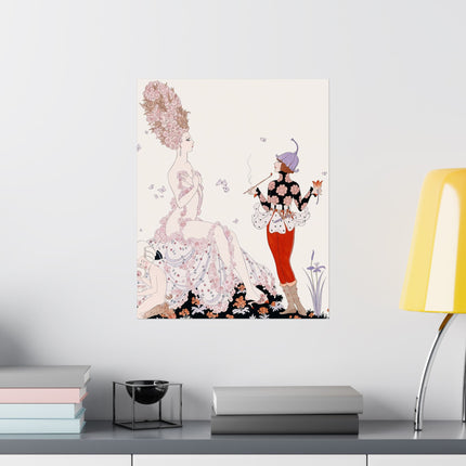 🌸🦋 Mother Nature Matte Vertical Poster – George Barbier Art Deco Floral Fantasy