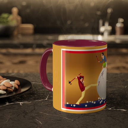 Crack-Up Comedy: The Great Egg Duel Colorful Mugs, 11oz
