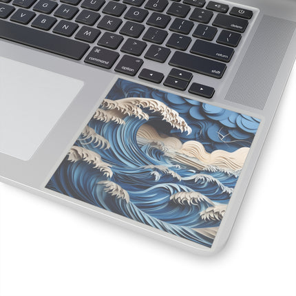 Dramatic Ocean with Crashing Waves Kiss-Cut Stickers (4 Sizes)