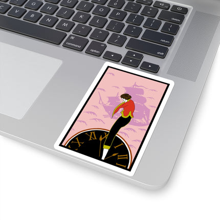 Woman Waiting for her Beloved at 1:59 by Kobayashi Kaichi Kiss-Cut Stickers (4 Sizes)