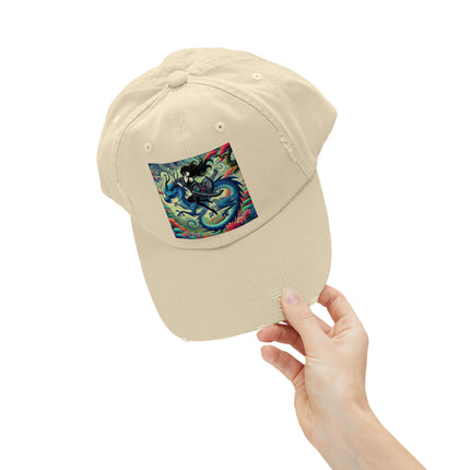 Mystic Guardian of the Sky Unisex Distressed Cap