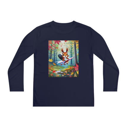 Acorn Aviator Youth Long Sleeve Competitor Tee – Woodland Flight & Whimsical Adventure
