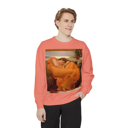 Flaming June by Frederic Leighton Unisex Garment-Dyed Sweatshirt
