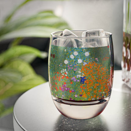 Cottage Garden by Gustav Klimt Whiskey Glass