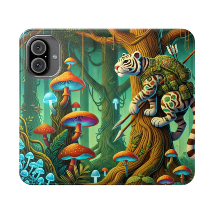 🐅🌿 Silent Stripes Flip Case – Stealth, Grace & Enchanted Forest