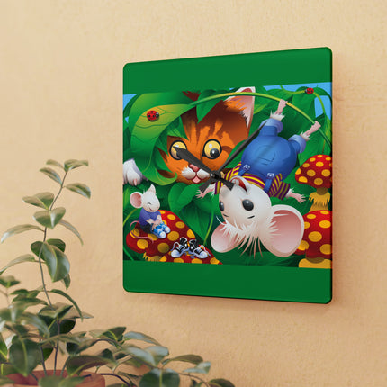 Whimsical Adventure Acrylic Wall Clock, Round and Square